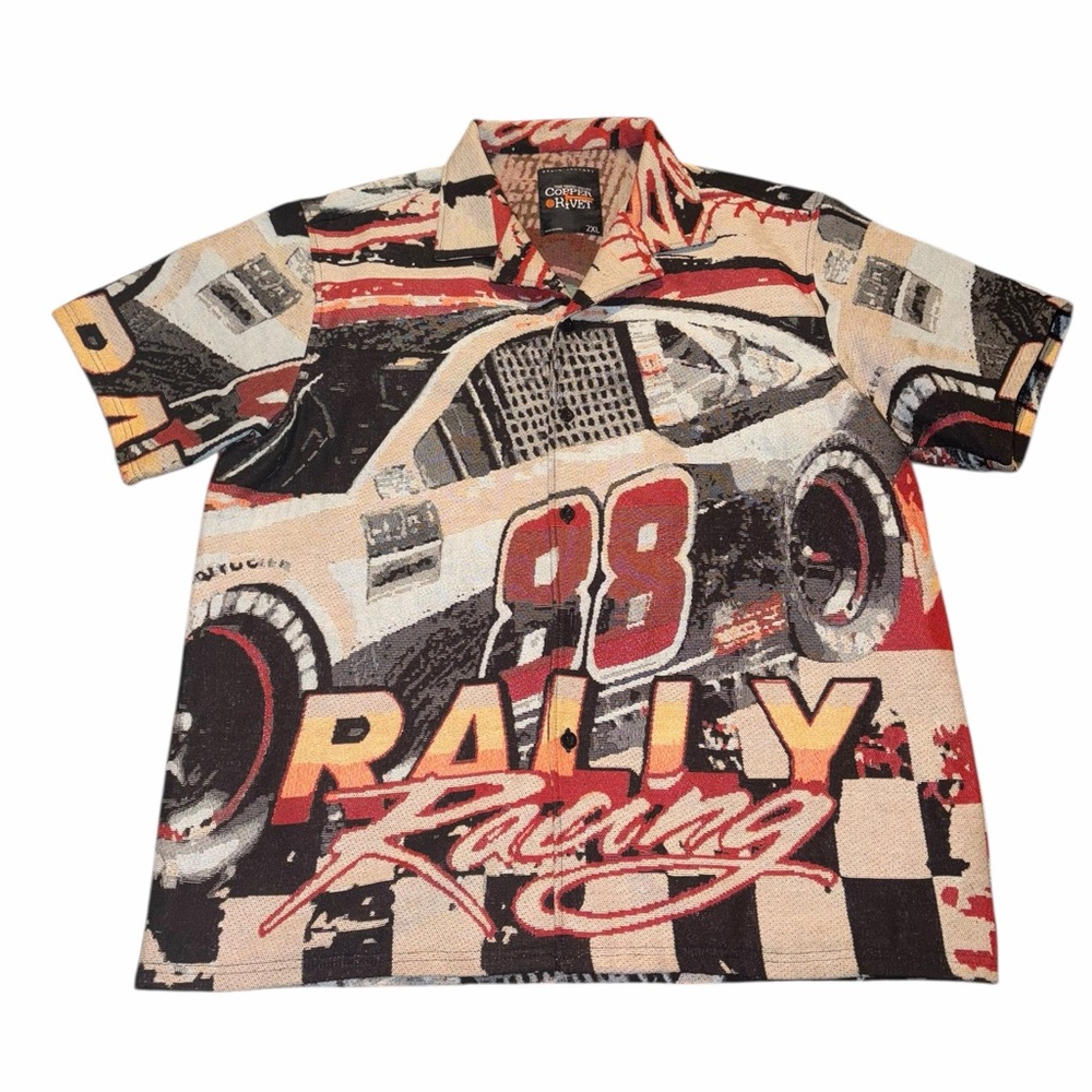 Copper rivet tapestry nascar racing shirt 2XL